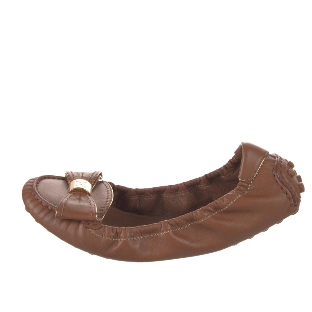 Louis Vuitton Brown Leather Ballet Flats Sz. 38.5